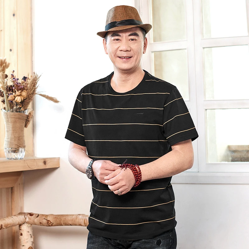 常规常规款中老年上装条纹老年人半袖时髦小姨风国风