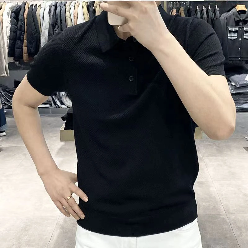 九九良品62033polo衫男薄款男纯色时尚打底夏季修身海鸥领简约