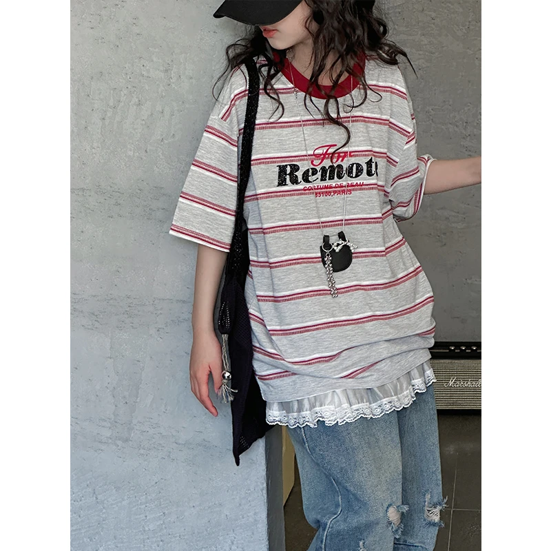 K28091女童运动短袖2025夏装新款儿童上衣T恤春夏女大童半袖休闲t