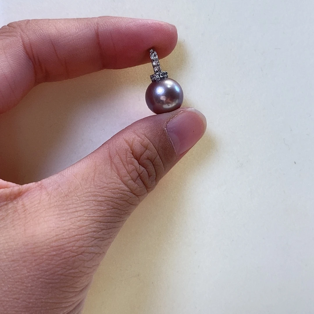 吊坠(赠链)银S925镶嵌淡水珍珠11-12