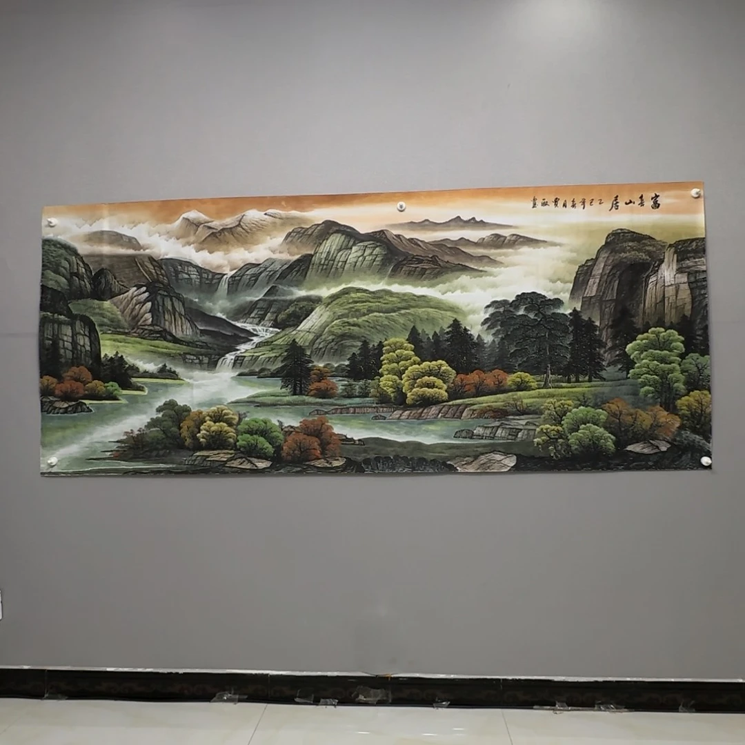 国画横幅八尺精品山水贾敏