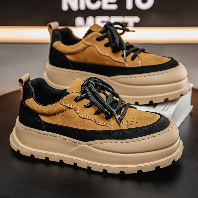 男鞋春季2025新款厚底增高休闲板鞋潮流百搭运动爆款运动鞋老爹鞋