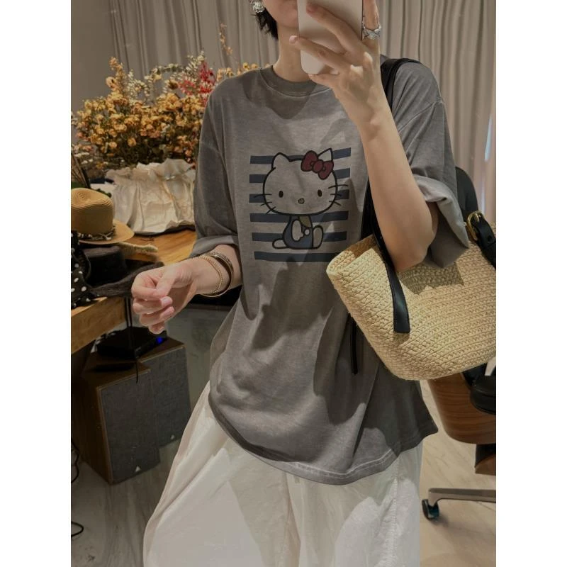 【脏脏猫咪T】重工洗水做旧脏脏猫咪T J25DX019