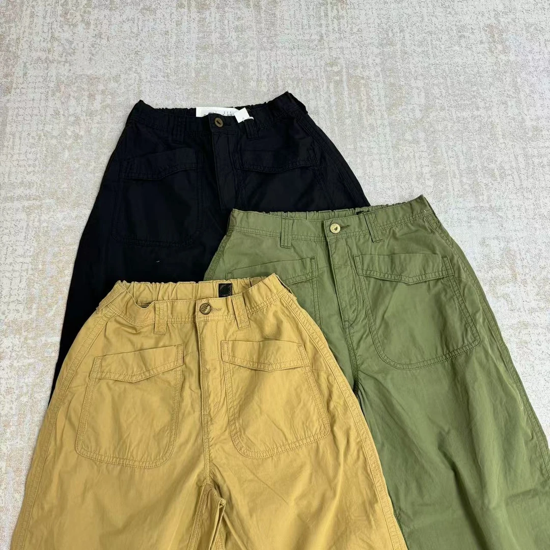 高腰显瘦舒适休闲宽松直筒口袋纯棉工装裤休闲裤25101842