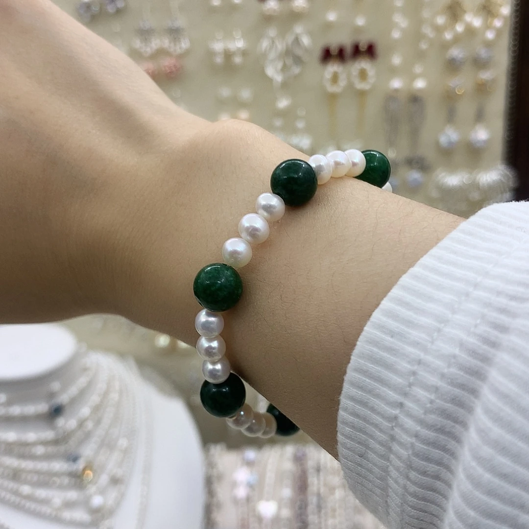 银S925镶嵌耳饰淡水珍珠