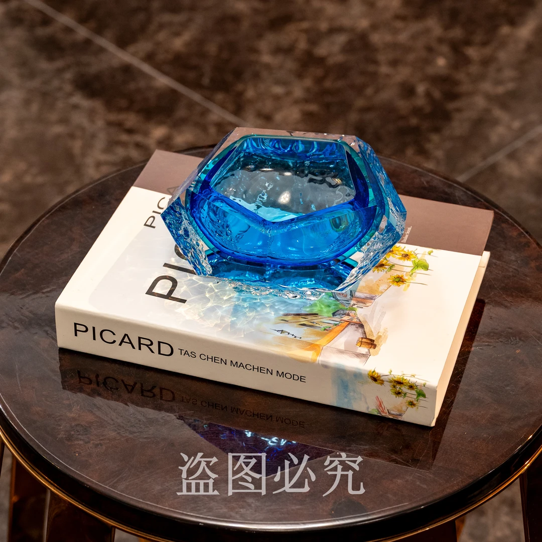 【桃喜儿-小收纳】边几茶桌高档客厅水晶琉璃坚果碗烟灰缸AJ1011244