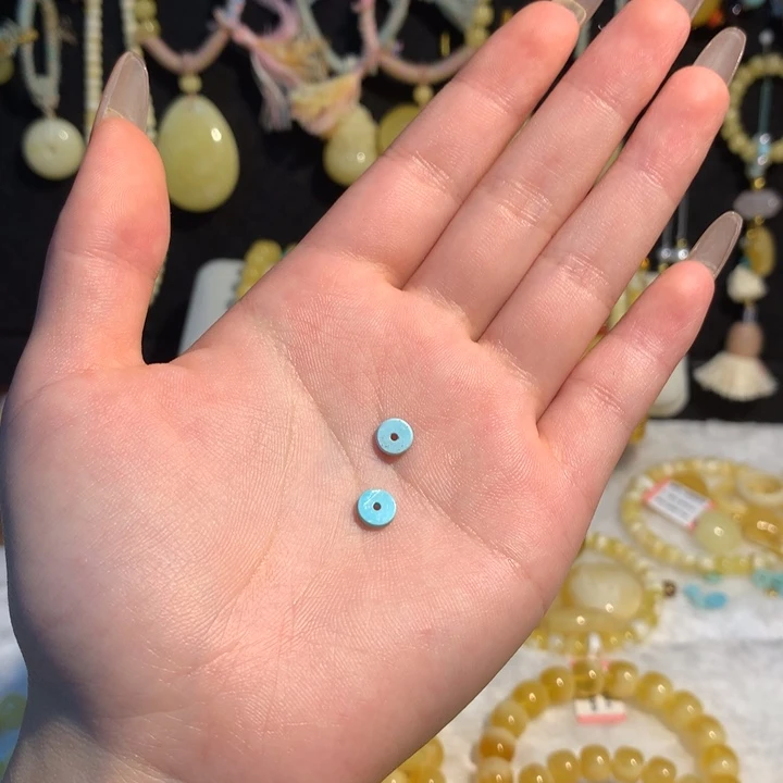 未镶嵌蜜蜡手链配饰隔片一对