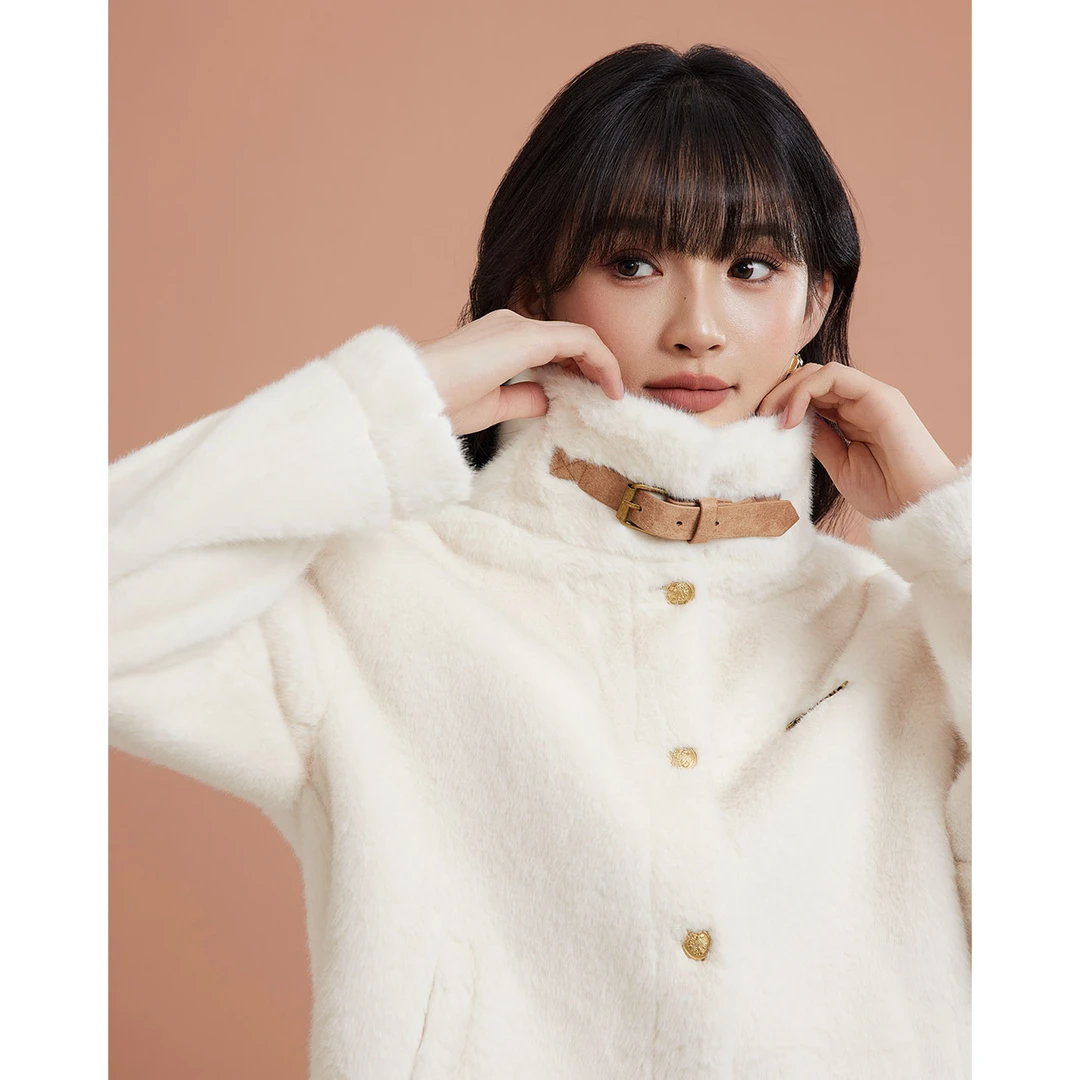 IEF/爱依服2025冬季新款法式时尚小众设计通勤百搭保暖毛绒外套