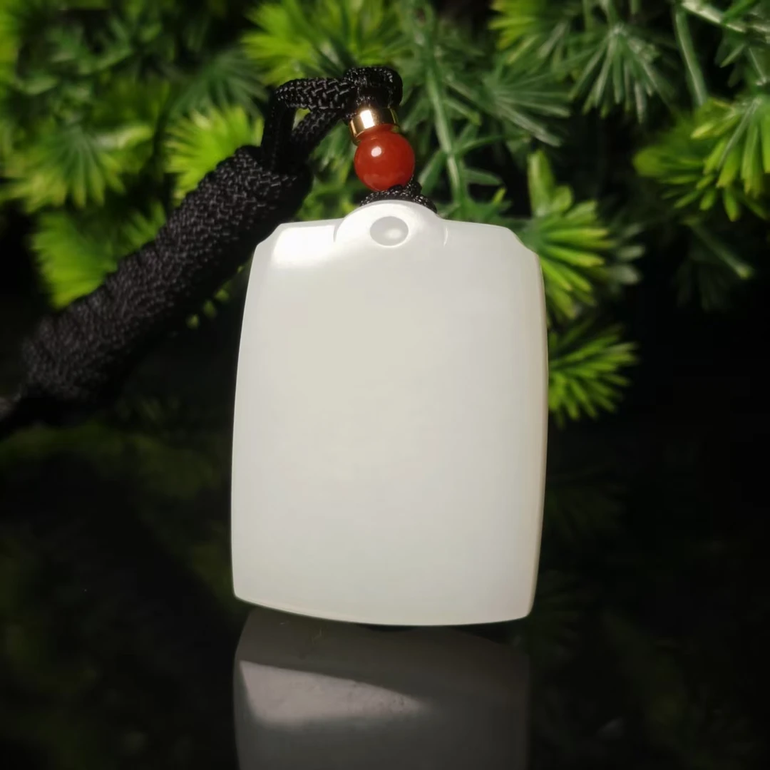 lot6658 无事牌 和田玉白玉 41.8*31.2*9.6mm 34.6g