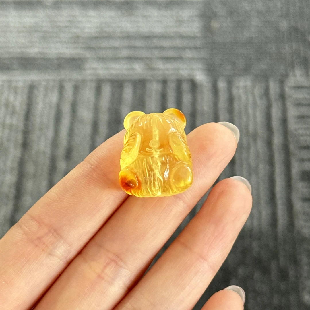 619 M12天然蜜蜡熊通孔买断链接