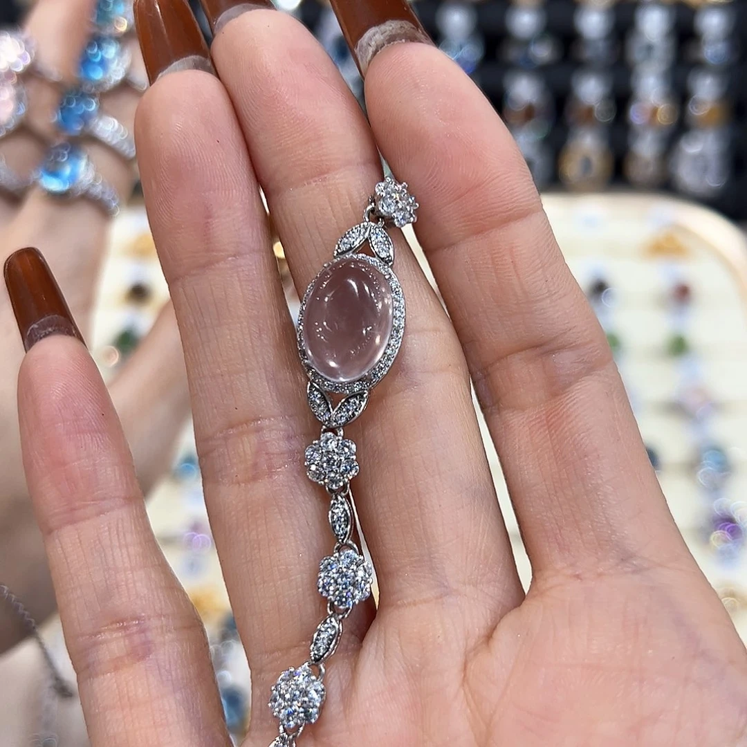 水晶金色拖不保色介意慎拍银托不掉色银S925镶嵌j**✨