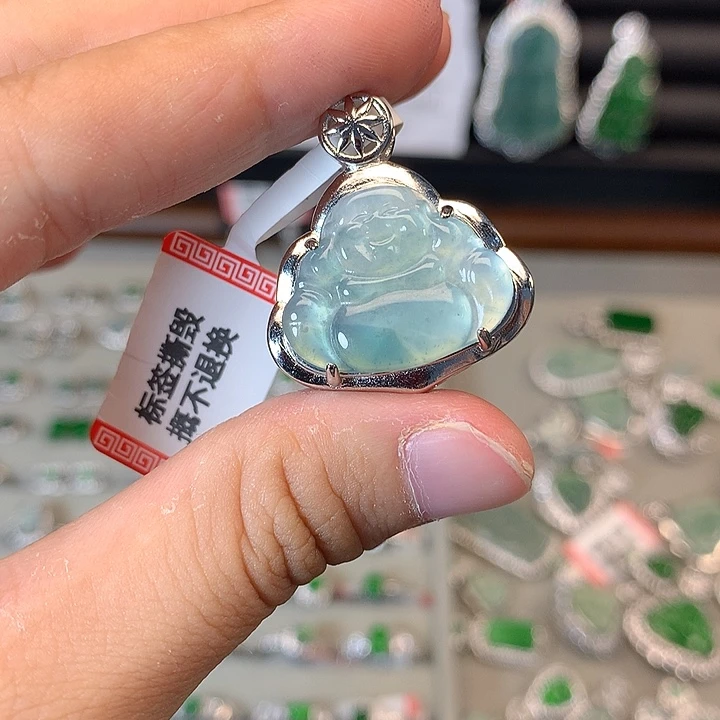 翡翠未镶嵌戒指吊坠