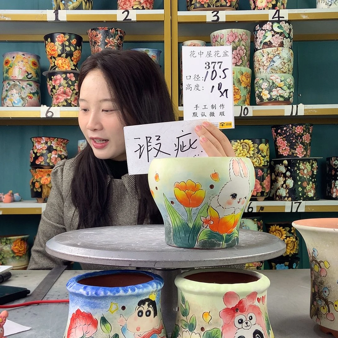 陶景德镇手工花盆377
