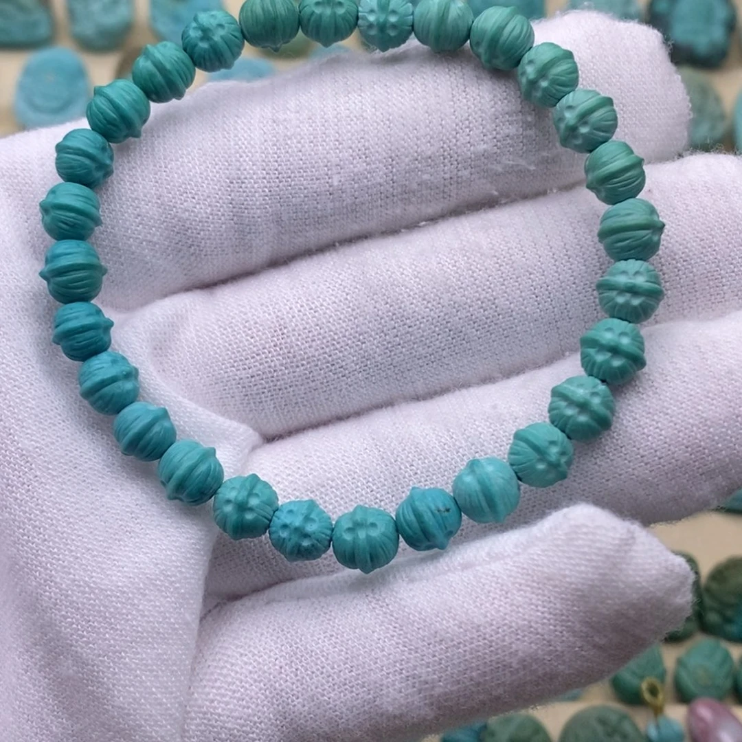 绿松石未镶嵌玉化百香籽7.0