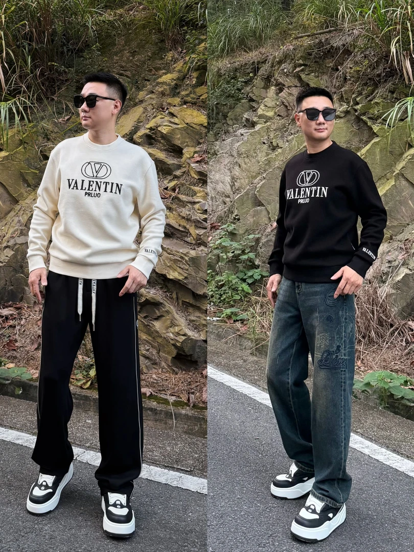 PRLUO VALENTIN《国际行》2025秋冬新款黑色美式时尚休闲微宽松卫衣