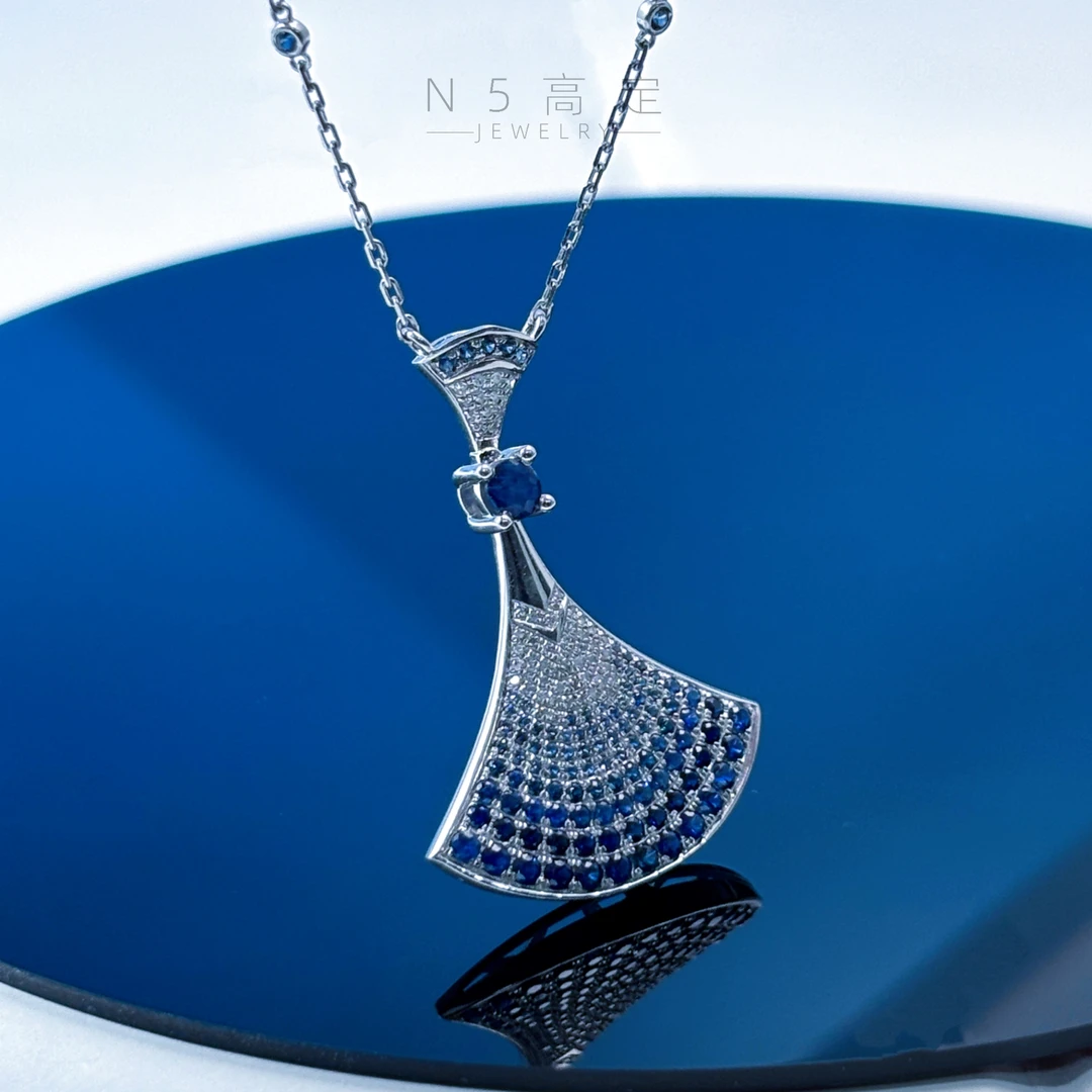 【富恩珠宝】18k  蓝宝大裙子项链  ZSXL0131