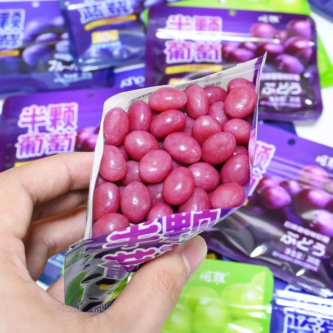 【50%果汁添加】半颗软糖葡萄蓝莓青提味高果汁果味糖果零食休闲