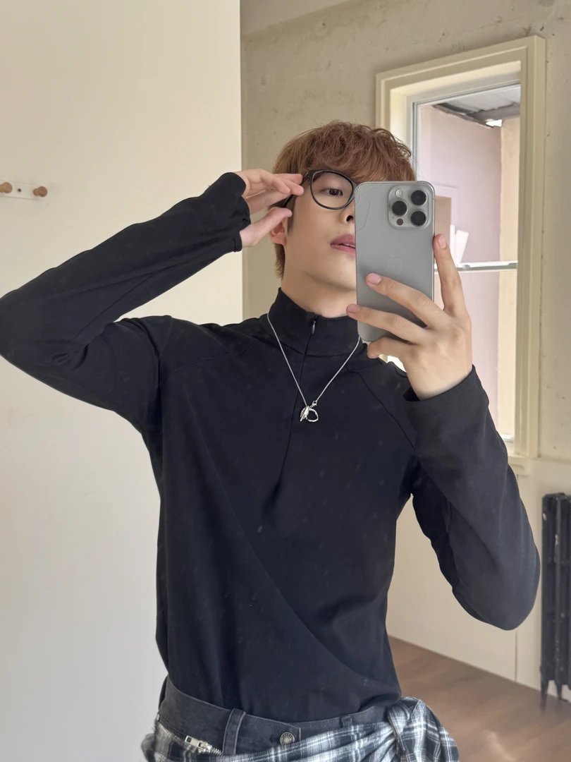 AP MMDD秋冬修身隐藏半拉链正肩长袖立领T恤打底衫百搭男女潮防晒