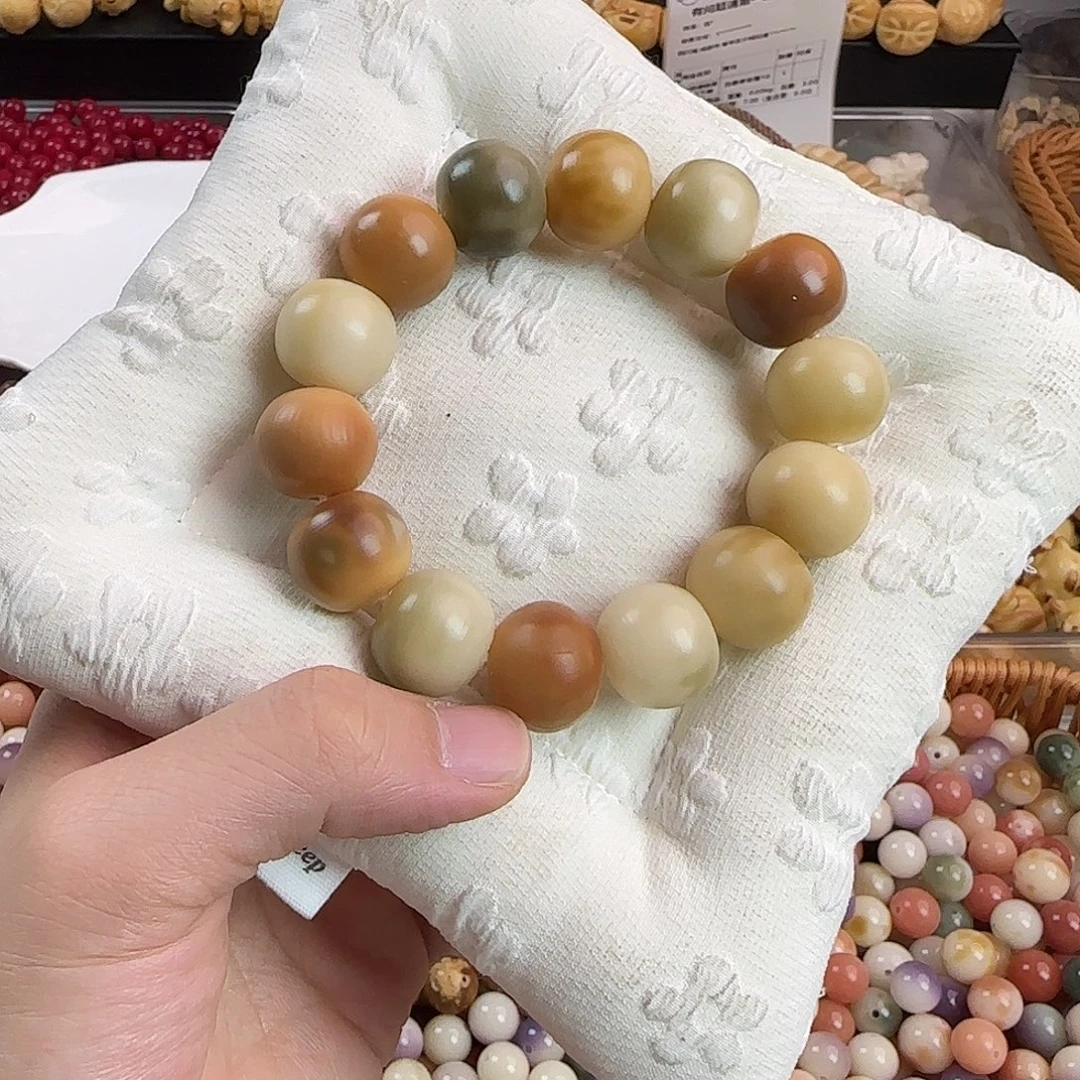 菩提根/象牙果手串微瑕疵卡17干磨多宝苹果一条