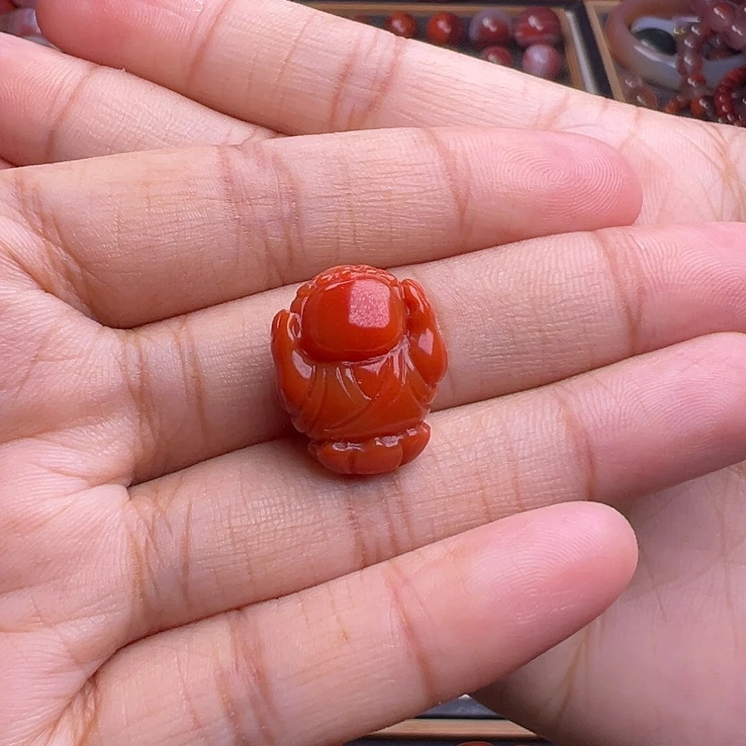 南红玛瑙未镶嵌珠宝奇石三不佛【不听】