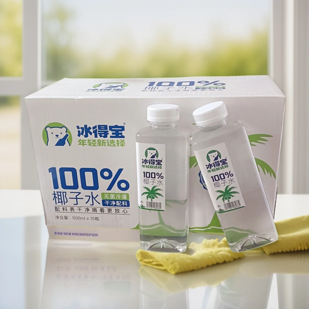椰子水冰得宝椰子水白桦树汁苹果汁瓶装500ml饮料多口味无菌冷灌
