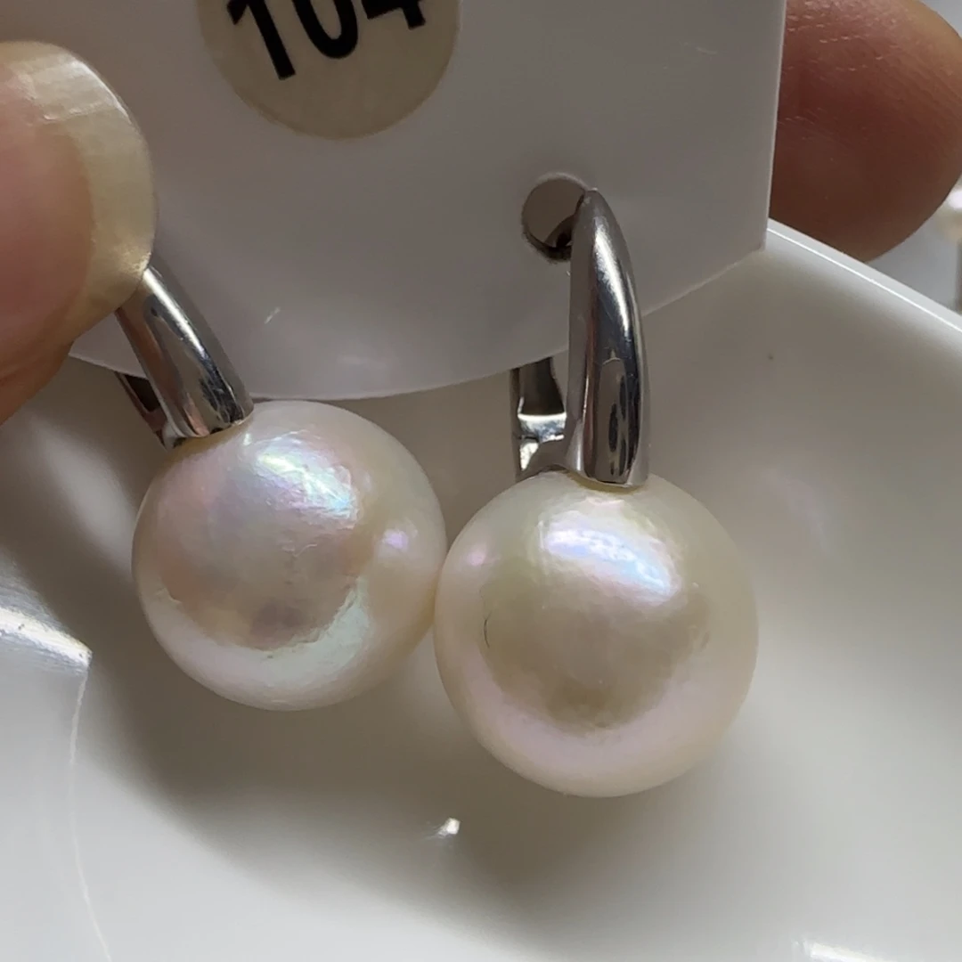 b***i银S925镶嵌耳饰淡水珍珠