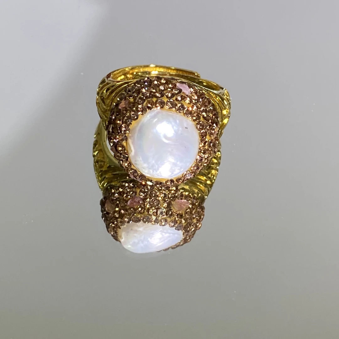 铜合金皮质戒指 TTSD 白色经典百搭气质女士戒指 2421