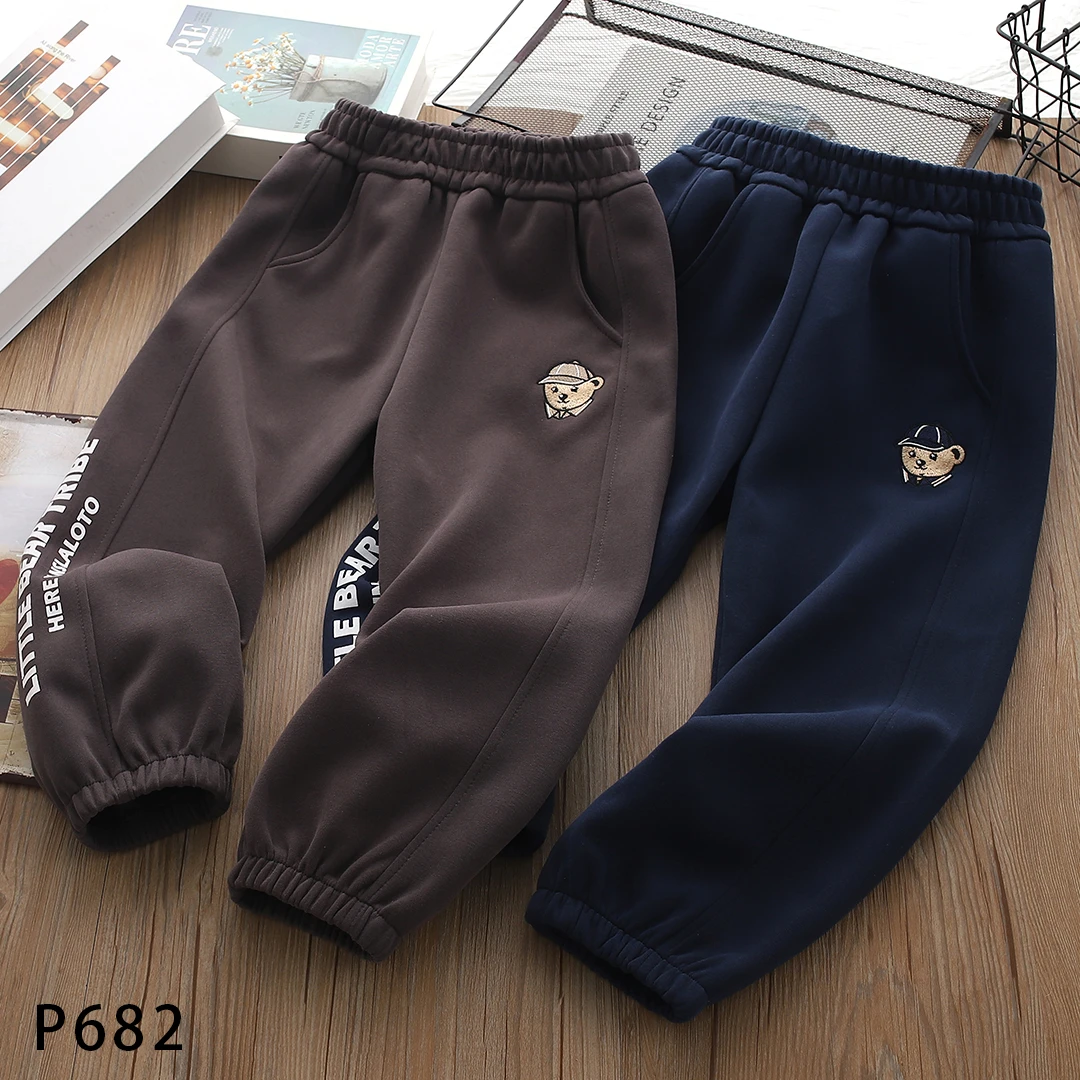 P682卡通拼接儿童长裤