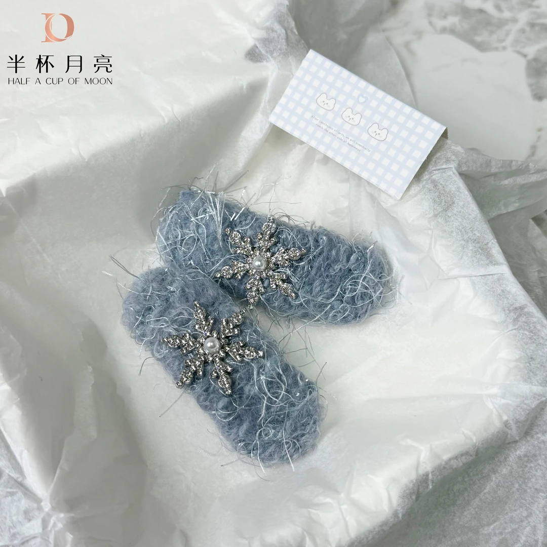 对夹气质蓝色轻奢时尚可爱发卡月亮气质蓝色轻奢时尚可爱简约J005