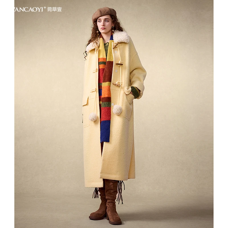 【李艺彤同款】菀壹2025冬季新款小众毛呢外套D12910551