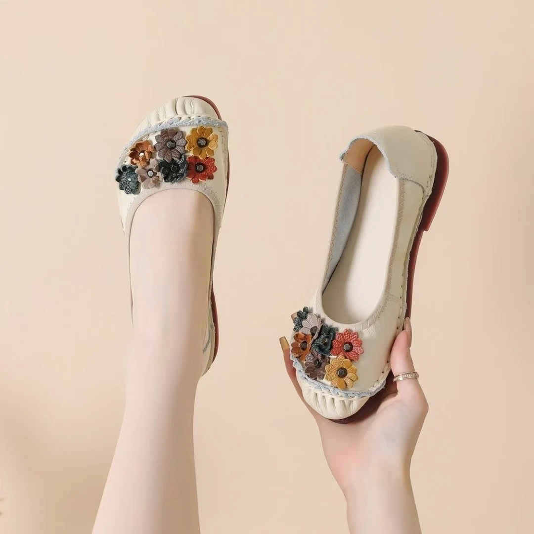 2025夏季软底森女防滑浅口纯色四季通用单鞋豆豆鞋高质感妈妈鞋