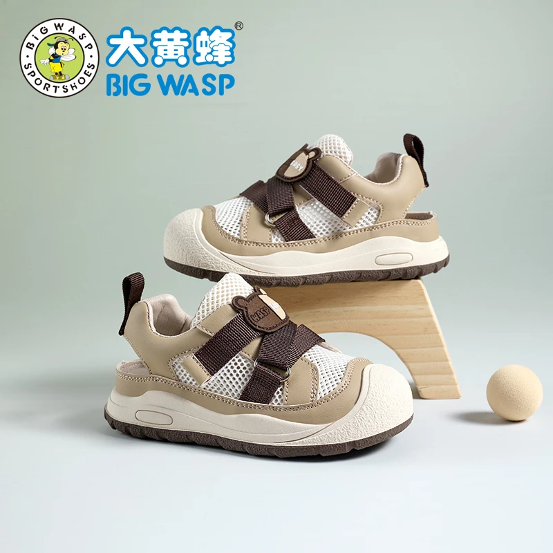 大黄蜂童鞋宝宝鞋子儿童夏季网面透气男童防撞软底小童男宝宝凉鞋