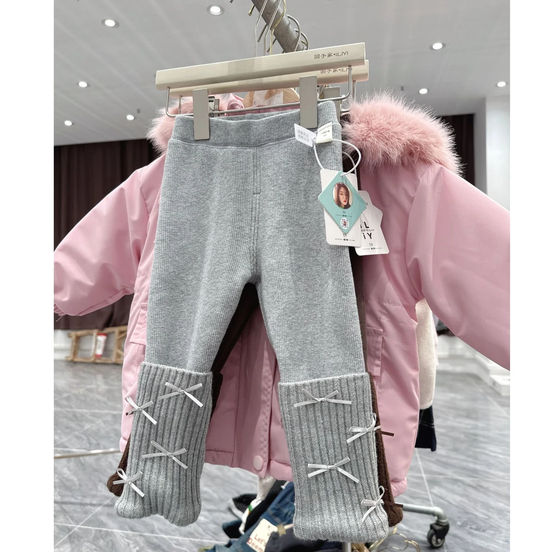 圆子家 580克重加厚绒-女童加绒打底裤新款女宝宝堆堆袜裤子9118