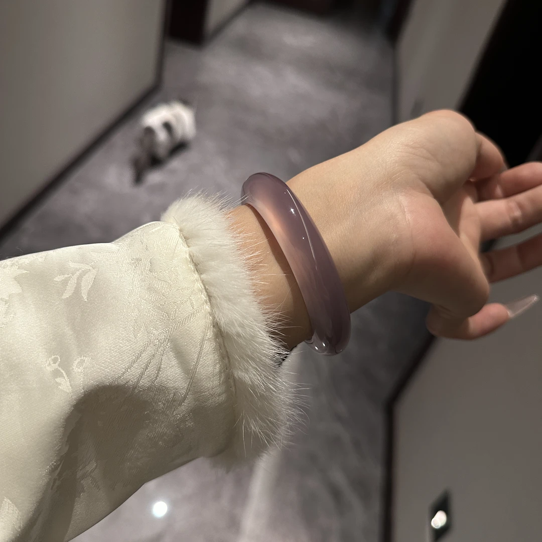 天然玛瑙玉髓手镯原色帝王紫葡萄紫多样发货拍一发一