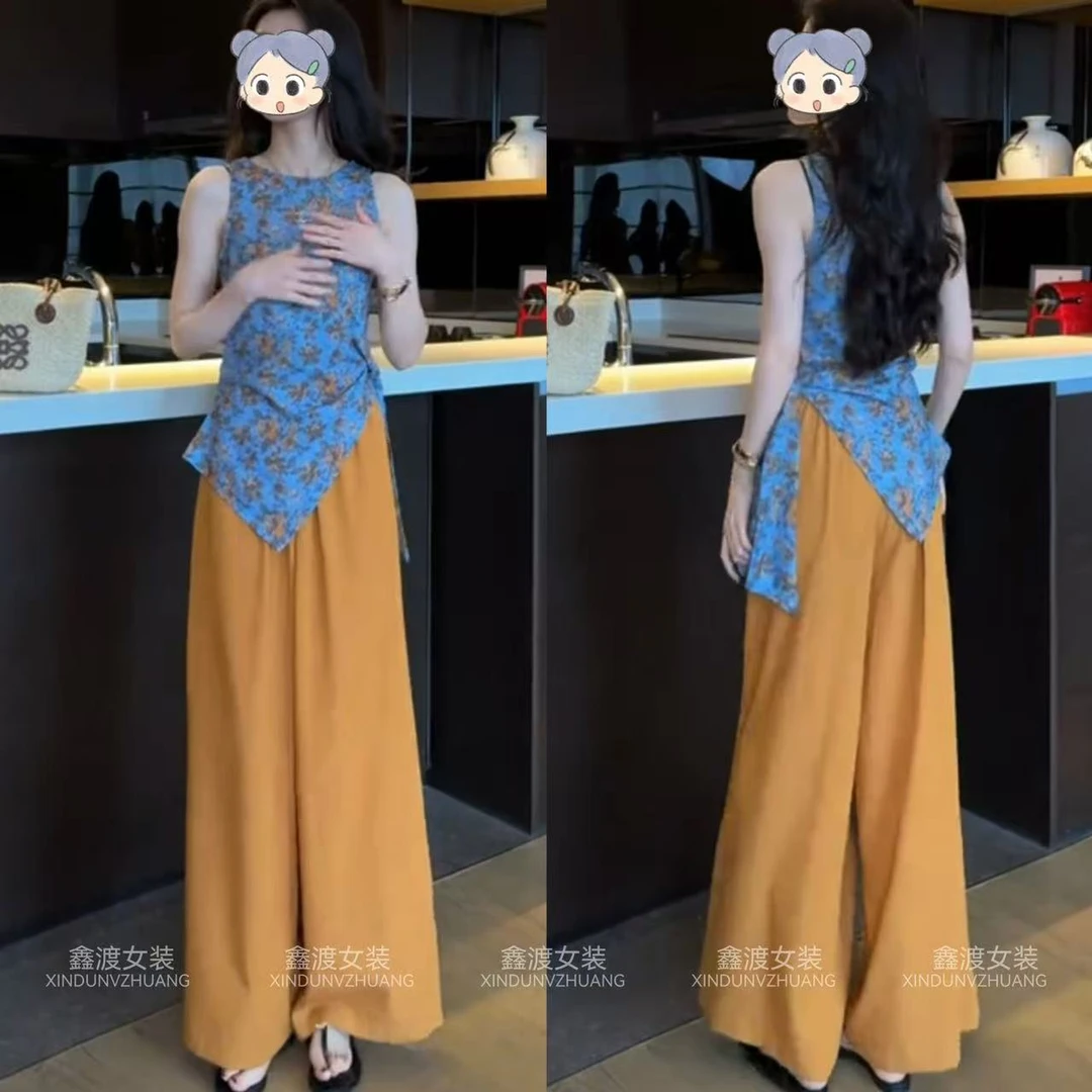 2025夏季新款时尚显瘦气质女士网红洋气两件套百搭款D21446