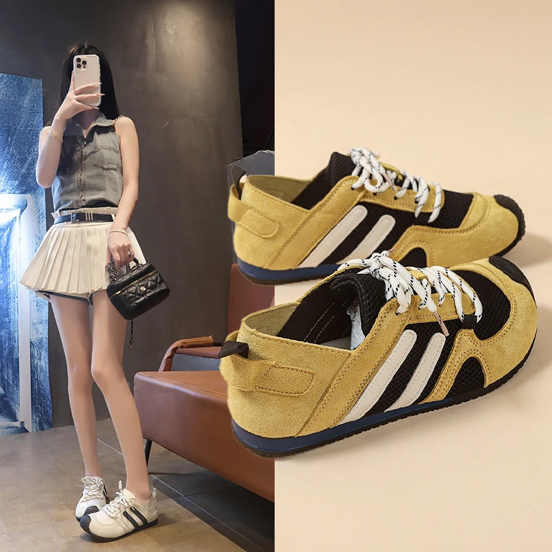 阿甘鞋2025女春秋轻便拼色运动休闲鞋爬山运动鞋透气防滑德训鞋女