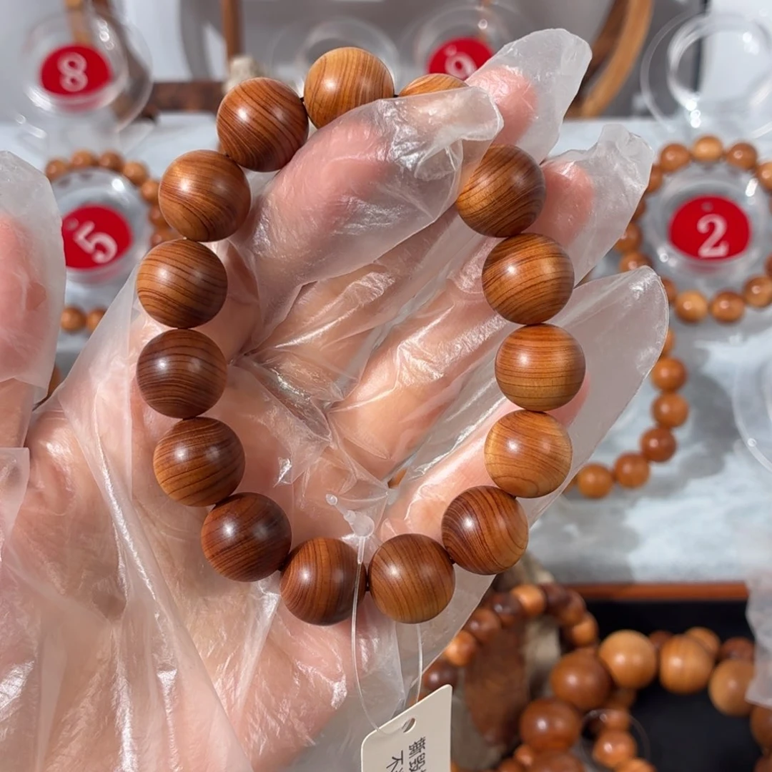 柏木（崖柏）手串/手链黑油蚕丝纹1.5甜