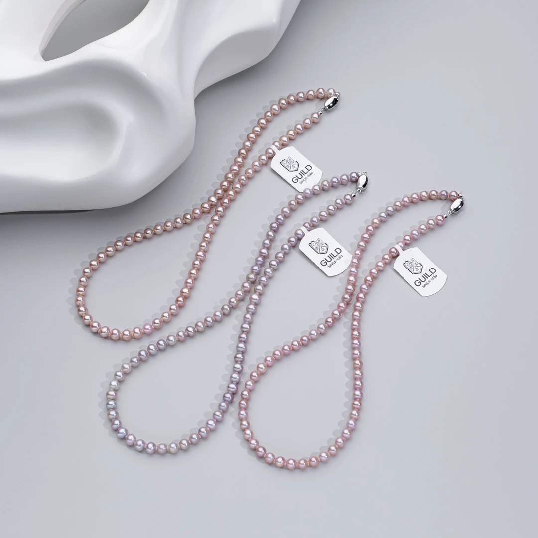 【紫曦星辰】淡水稀有色无核珍珠项链5-6.5mm多样性发一|吉尔德大证