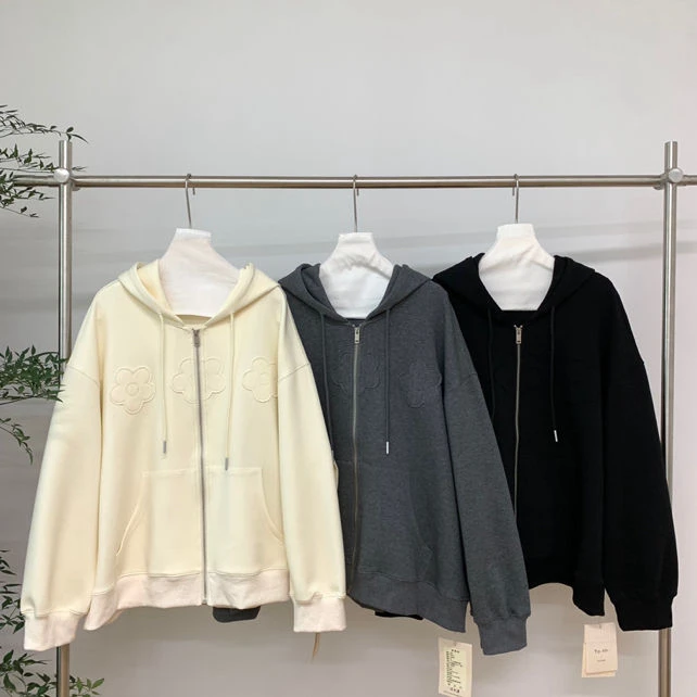 特价大码女开衫休闲时尚纯色四季通用卫衣