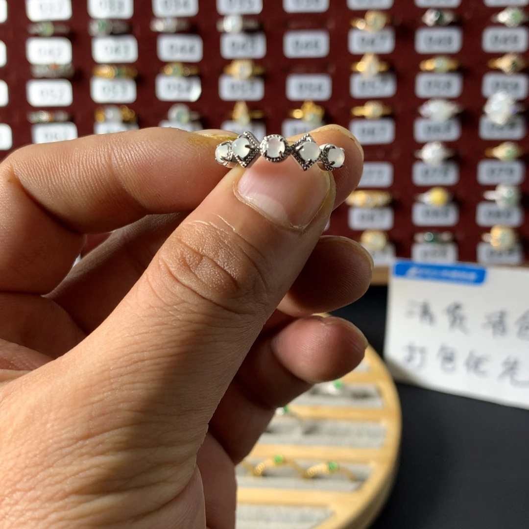 山***里翡翠银S925镶嵌戒指354