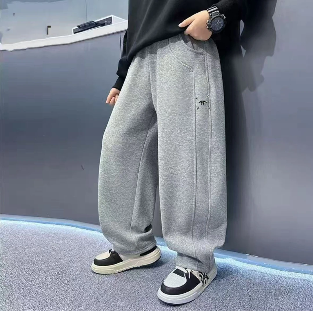 201174童装男童休闲卫裤2025冬宝宝韩版潮酷洋气休闲加绒男童卫裤