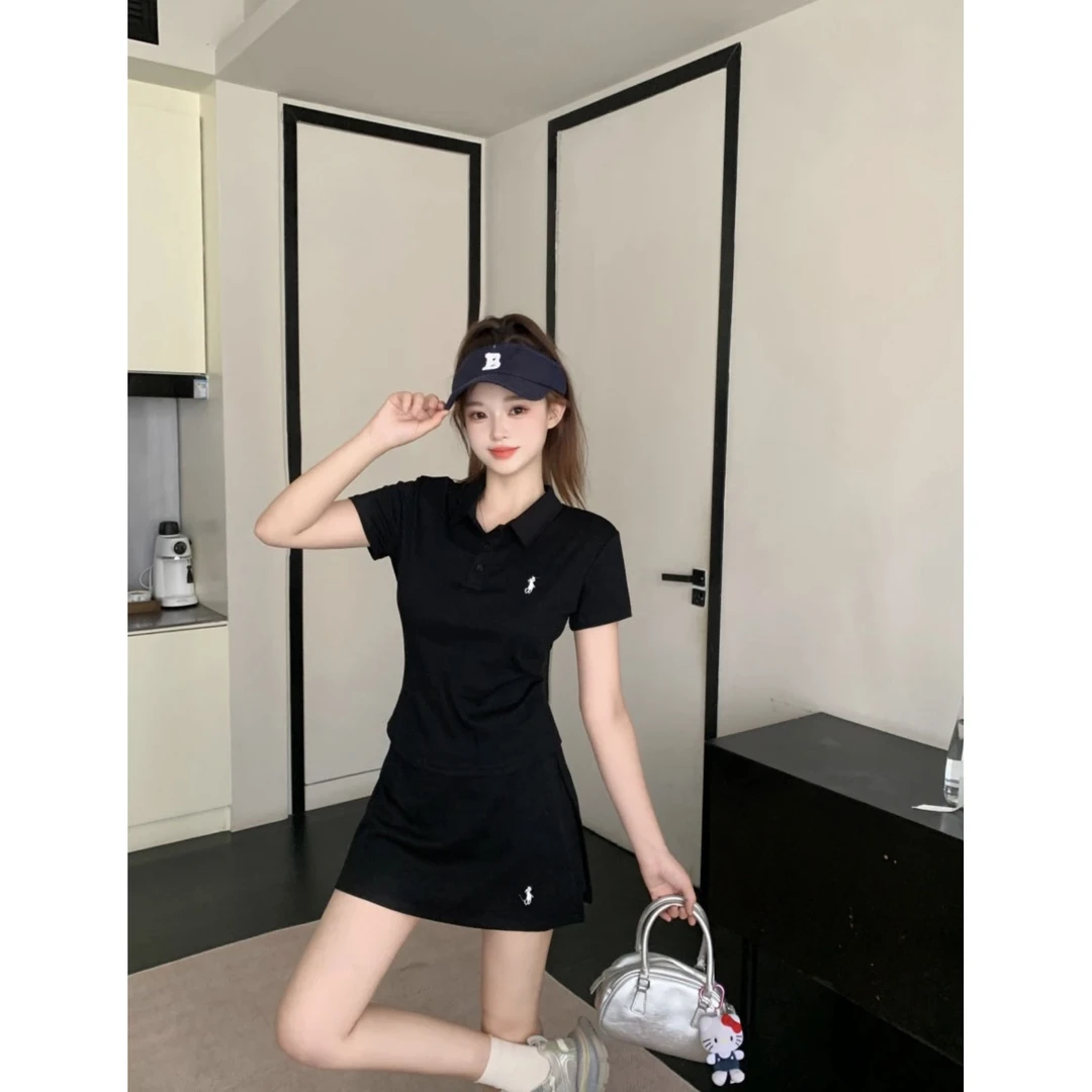 【小巧定制】XQ2557夏季新款休闲百搭显瘦polo领套装