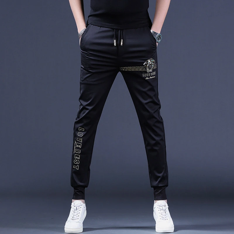 洛尼提日亚男士新款休闲裤高端加厚冬季裤子男修身卫裤高级运动裤