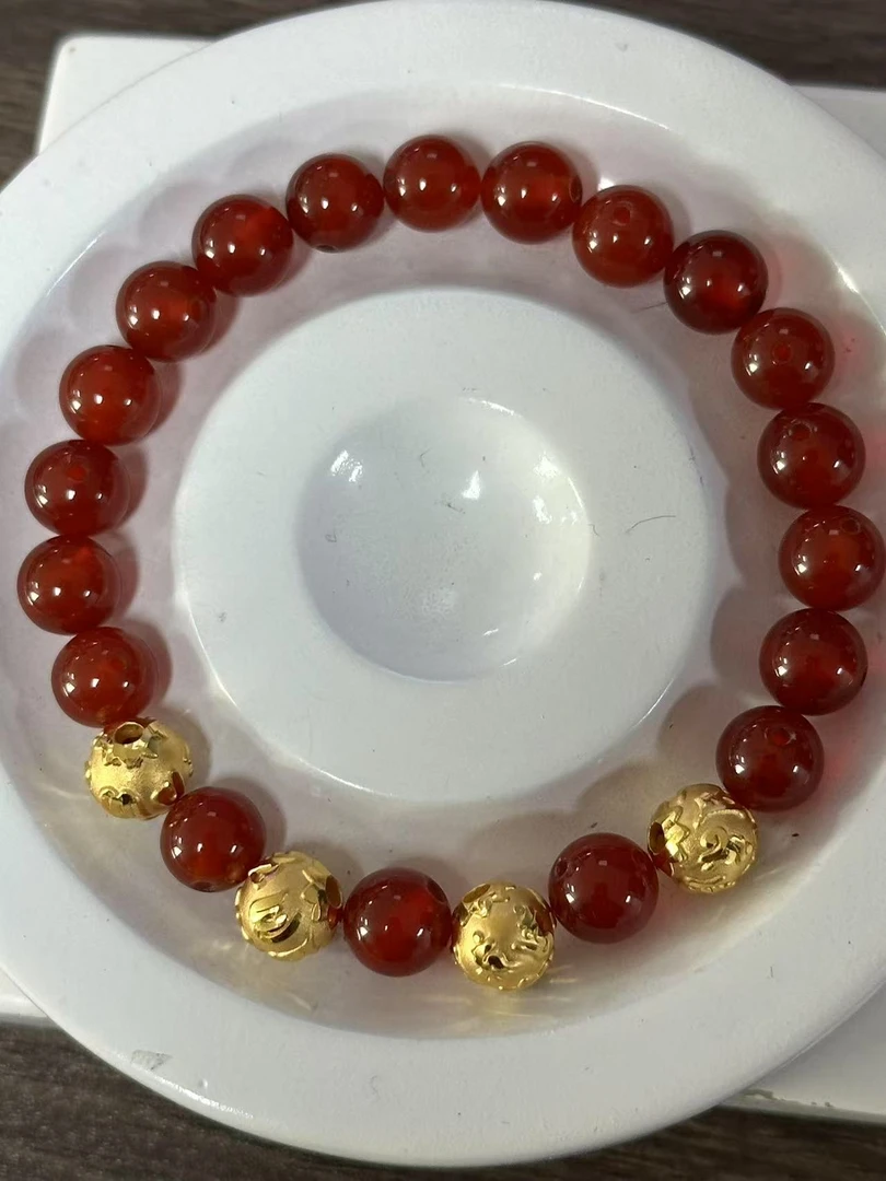 【足金999】卡8转运珠+黄金貔貅