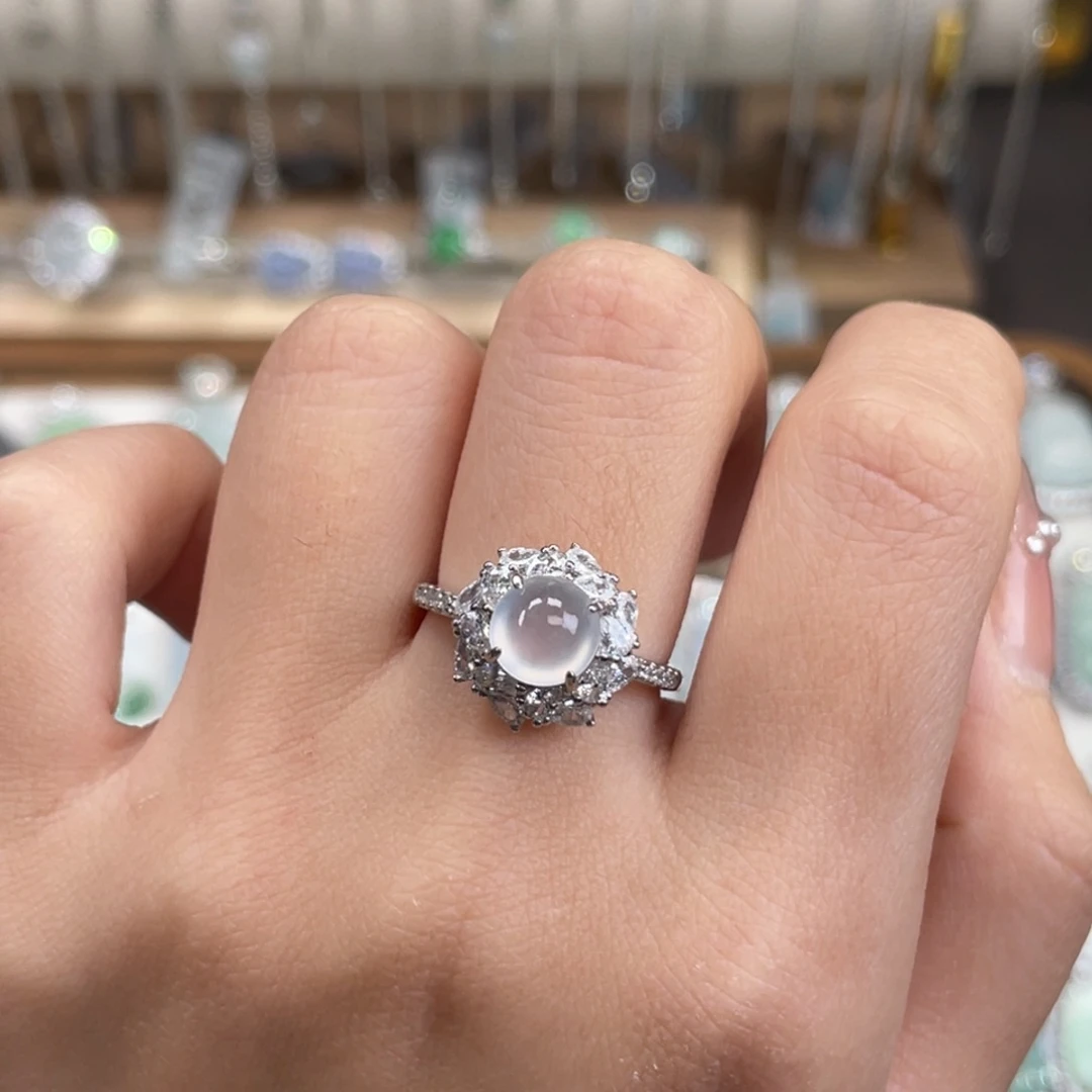 翡翠银S925镶嵌戒指