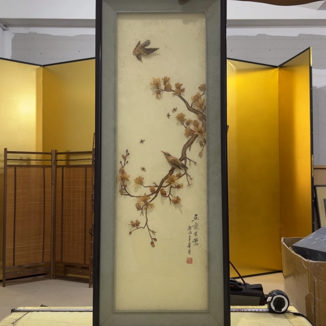 绘画y**g屏风框画茶空间设计