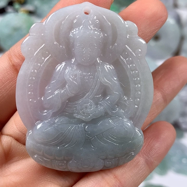 颈饰未镶嵌翡翠时来运转观音福利