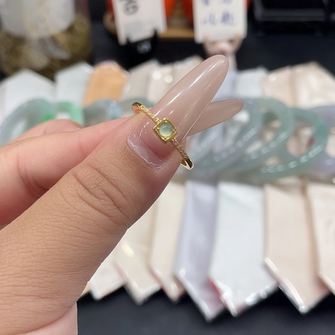 翡翠银S925镶嵌戒指天然缅甸翡翠3