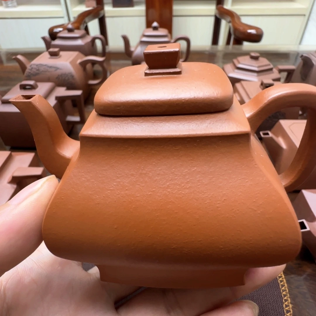 朱泥壶蝶*半手工制作朱泥四方宫灯200c c