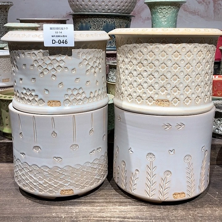 七里烧陶瓷02-14-046口径14云**淡